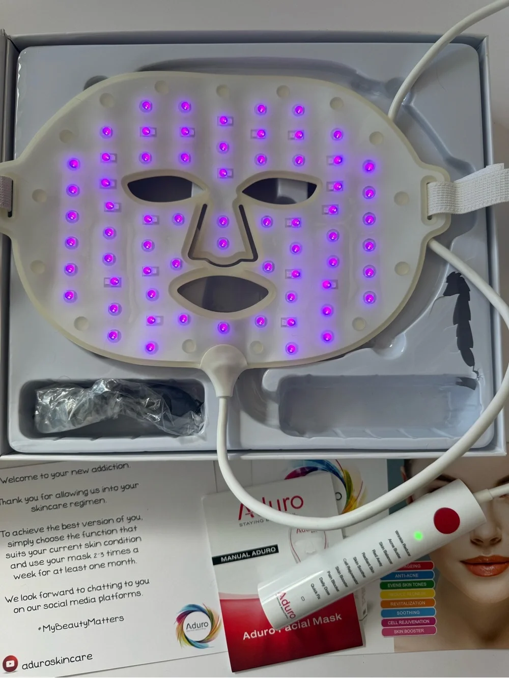 Aduro LED Face Mask - Red Light Therapy - Box Included - Lightly Used - Picture 8 of 12